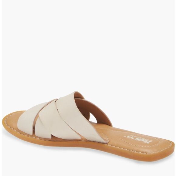 Born Ilana Leather Slide Sandal, Cushioned Padded, White Cream, Size 8, NWT - Picture 9 of 16